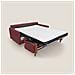 Edgar Divano letto matrimoniale in tessuto felis impermeabile T03 200 cm (mat. 160x197) rosso - Foto miniatura 2