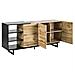 Credenza Legno Chiaro E Nero 160 X 40 Cm Fiora - Foto miniatura 2