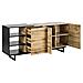 Credenza Legno Chiaro E Nero 160 X 40 Cm Fiora - Foto miniatura 6