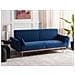 Divano Letto 3 Posti Eina Velluto Blu Marino - Foto miniatura 1