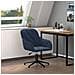 Sedia Girevole Da Ufficio Blu In Velluto - Foto miniatura 1