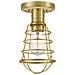 Plafoniera Industrial Nordica Mixon Acciaio Ottone Spazzolato 1 Luce E27 - Foto miniatura 1