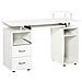 Scrivania Per Pc Con Ripiano Per Tastiera E Per Monitor E 2 Cassetti, 120x55x85 Cm, Bianca - Foto miniatura 1