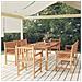 Set da Pranzo per Giardino 5 pz in Legno Massello di Teak - Foto miniatura 8