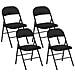 Set di 4 Sedie Pieghevoli con Seduta Imbottita in poliestere e Struttura in Acciaio, Nero - Foto miniatura 1
