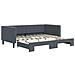 Divano Letto Con Letto Estraibile Grigio Scuro 90x190cm Velluto - Foto miniatura 2
