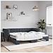 Divano Letto Con Letto Estraibile Grigio Scuro 90x190cm Velluto - Foto miniatura 1