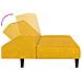Divano Letto a 2 Posti Giallo in Velluto - Foto miniatura 8