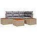 Set Divani da Giardino 5 Pezzi con Cuscini Beige Polyrattan Acacia - Foto miniatura 1