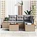 Set Divani da Giardino 5 Pezzi con Cuscini Beige Polyrattan Acacia - Foto miniatura 3
