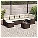 Set Divano da Giardino 7 Pezzi con Cuscini Grigio Polyrattan,  Divano da Giardino 2 Posti con Cuscini Marrone Polyrattan - Foto miniatura 2