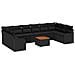 Set Divano da Giardino con Cuscini  10 Pezzi Rattan Nero Acacia, Divano da Giardino per Due Persone con Cuscini Rattan Nero - Foto miniatura 1