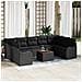 Set Divano da Giardino con Cuscini  10 Pezzi Rattan Nero Acacia, Divano da Giardino per Due Persone con Cuscini Rattan Nero - Foto miniatura 2