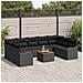 Set Divano da Giardino con Cuscini  10 Pezzi Rattan Nero Acacia, Divano da Giardino per Due Persone con Cuscini Rattan Nero - Foto miniatura 3