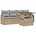 Set Divano Giardino 5 Pezzi con Cuscini Beige in Rattan Poliestere, Divano Giardino 2 Posti con Spazio Stoccaggio e Cuscini Beige in Rattan Poliestere - Foto miniatura 1