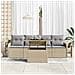 Set Divano Giardino 5 Pezzi con Cuscini Beige in Rattan Poliestere, Divano Giardino 2 Posti con Spazio Stoccaggio e Cuscini Beige in Rattan Poliestere - Foto miniatura 3
