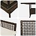 Set da Pranzo da Giardino a 5 Pezzi Rattan Polyrattan Marrone - Foto miniatura 9