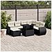 Set Divani da Giardino con Cuscini 8 pz Nero in Polyrattan - Foto miniatura 2