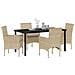 Set da Pranzo per Giardino con cuscino 5 pcs Beige Poly Rattan - Foto miniatura 3