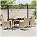 Set da Pranzo per Giardino con cuscino 5 pcs Beige Poly Rattan - Foto miniatura 4