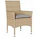Set da Pranzo per Giardino con cuscino 5 pcs Beige Poly Rattan - Foto miniatura 6