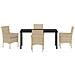 Set da Pranzo per Giardino con cuscino 5 pcs Beige Poly Rattan - Foto miniatura 7