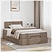 Struttura Letto Pouf con Materasso 120x190 cm Similpelle - Foto miniatura 3