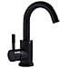 Rubinetto per lavabo da bagno, Blackswan, tipo M234, modello rotondo nero opaco, misura 23,5 cm - Foto miniatura 1
