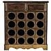 Baul Porta Bottiglie In Legno Marrone 63x31x69,5h Cm - Foto miniatura 2