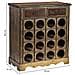 Baul Porta Bottiglie In Legno Marrone 63x31x69,5h Cm - Foto miniatura 3