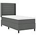 Letto a molle con materasso Grigio scuro 80 x 200 cm Tessuto - Foto miniatura 4