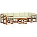 Set di divani da esterno con cuscino 8 pcs Naturale e Crema - Foto miniatura 1