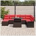 Set Divano da Giardino con cuscino 9 pcs Marrone Poly Rattan - Foto miniatura 3