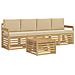 Set di divani da esterno 5 pcs Bianco e Beige Poliestere - Foto miniatura 1