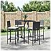 Set Bar da Giardino 5 pz con Cuscini in Polyrattan Nero - Foto miniatura 2