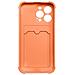 Custodia Per Iphone 12 Pro Max, Con Porta Carte, Silicone Con Airbag, Cover Protettiva, Arancione - Foto miniatura 2