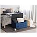 Pouf Ottomano Con Contenitore In Tessuto Blu Scuro Michigan - Foto miniatura 19