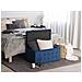 Pouf Ottomano Con Contenitore In Tessuto Blu Scuro Michigan - Foto miniatura 21