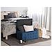 Pouf Ottomano Con Contenitore In Tessuto Blu Scuro Michigan - Foto miniatura 22
