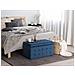 Pouf Ottomano Con Contenitore In Tessuto Blu Scuro Michigan - Foto miniatura 29