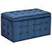Pouf Ottomano Con Contenitore In Tessuto Blu Scuro Michigan - Foto miniatura 31