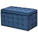 Pouf Ottomano Con Contenitore In Tessuto Blu Scuro Michigan - Foto miniatura 16