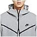 Felpa Da Uomo Con Cappuccio E Full Zip Tech Fleece Grigia Taglia L Codice Cu4489-063 - Foto miniatura 6