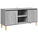 Mobile TV Gambe in Legno Massello Grigio Sonoma 103,5x35x50 cm - Foto miniatura 2