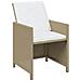 Set Da Pranzo Per Giardino 7pz Con Cuscini In Polyrattan Beige - Foto miniatura 4