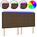 Testiera A Led Marrone Scuro 180x5x118/128 Cm In Tessuto - Foto miniatura 2