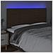 Testiera A Led Marrone Scuro 180x5x118/128 Cm In Tessuto - Foto miniatura 3