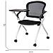 Sedia Da Ufficio Kalgoorlie, Sedia Sala Da Attesa Con Bracciolo E Tavoletta, Seduta Ergonomica Da Attesa, 61x49h84 Cm, Nero - Foto miniatura 2