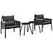 Set Mobili Da Balcone 4 Pz Con Cuscini Nero In Acciaio - Foto miniatura 1