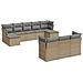 Set Divano Da Giardino 10 Pz Con Cuscini Beige In Polyrattan - Foto miniatura 2